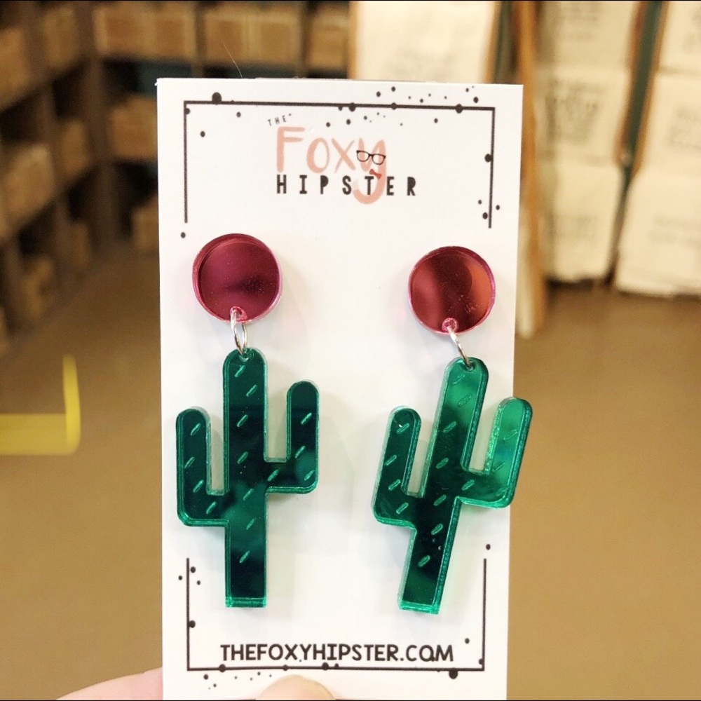 Saguaro Dangle Drop Acrylic Earrings